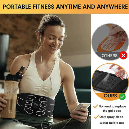 Abdominal Toning Belt Electronic Muscle Stimulator Portable AB Stimulator Toner Home Office Slimming Massager Fitness Equipment